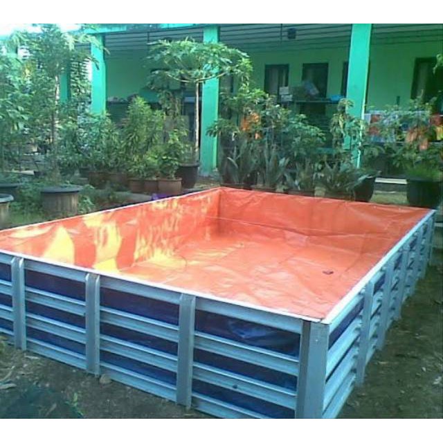 Jual (BISA COD)Jual terpal kolam tempat ikan penampungan ikan wadah kotak terpal  lele ukuran 300x200x50 | Shopee Indonesia