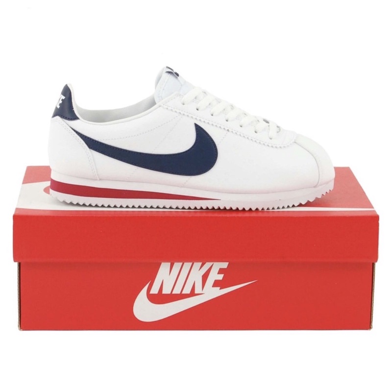 Classic cortez leather white/midnight navy-gym red sale