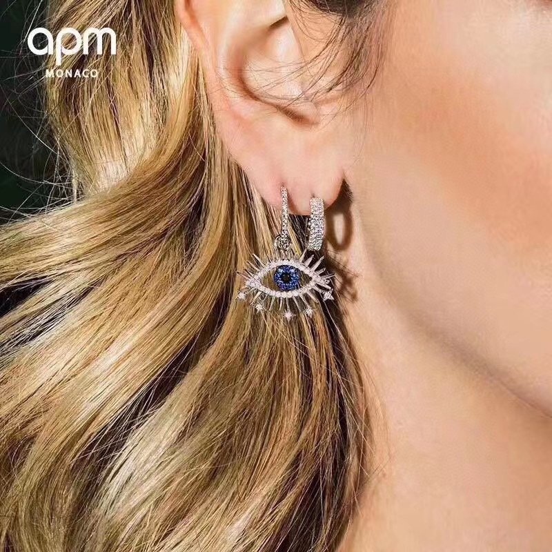 Jual Apm NO BOX Monaco Devil s Eye Asymmetric Earrings Shopee