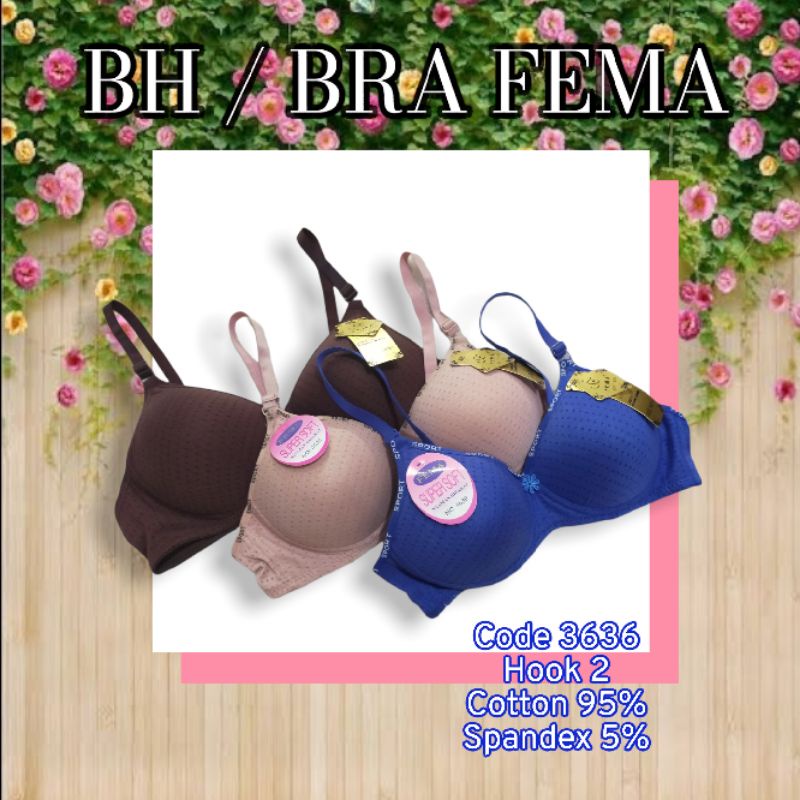 Chelyne BH Seamless 2188 / 2388 Premium Full / Half Cup Bra - Push-Up Bra  Tebal Tanpa Kawat Penyangga 32/40