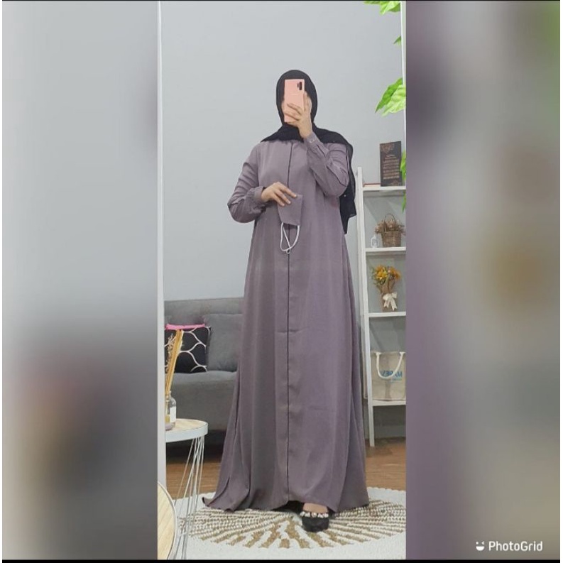 Abaya abu abu hot sale