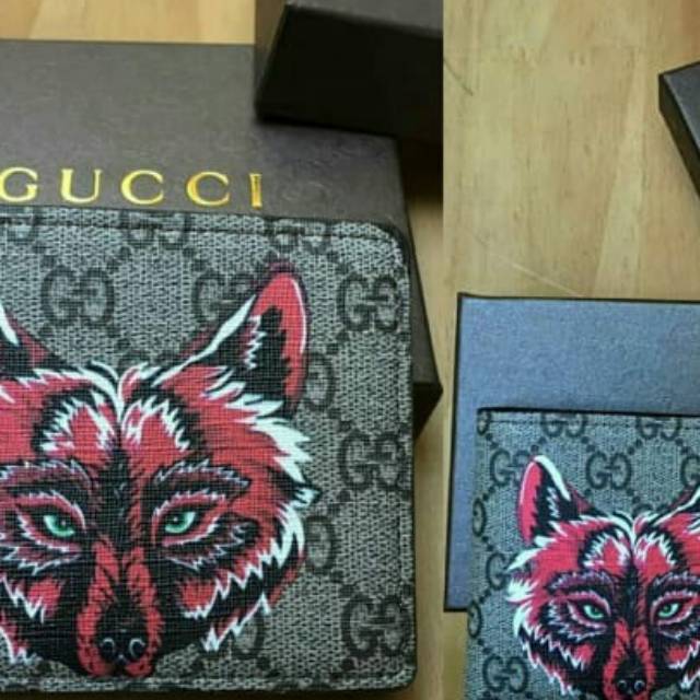 Gucci red shop wolf wallet