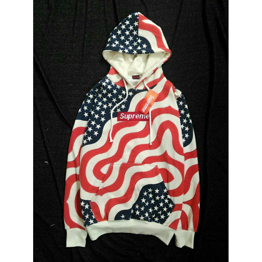 Supreme flag online hoodie