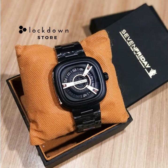 Jual Jam Seven Friday Rantai Black Series Jam Tangan Pria SF