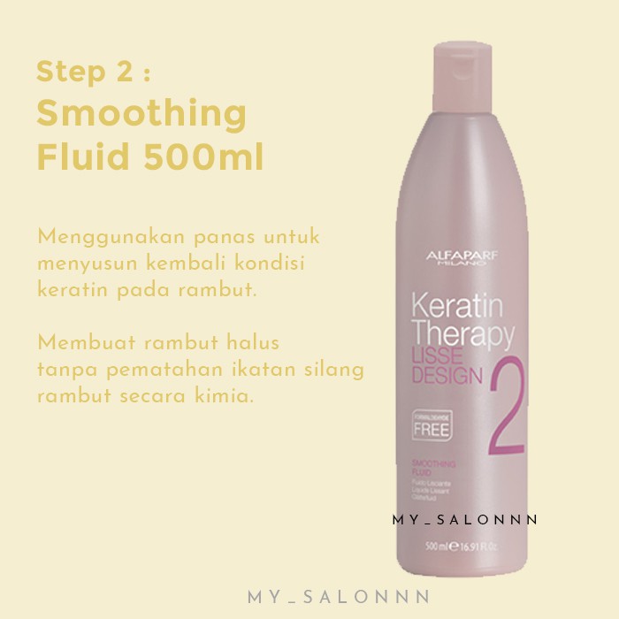 Jual SMOOTHING FLUID 500ML ALFAPARF KERATIN THERAPY (LISSE DESIGN) / STEP 2