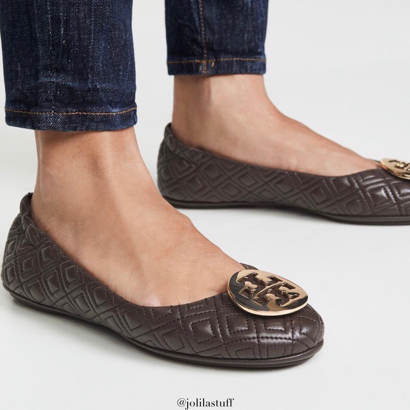 Tory burch minnie travel deals ballet flat quilted leather