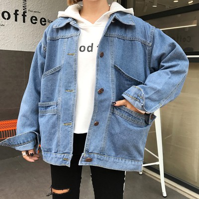 Jaket denim sale oversize