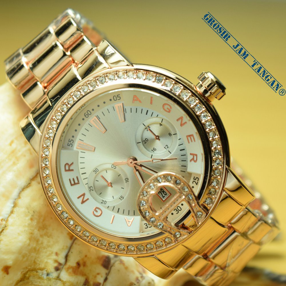 HOT SELLER JAM TANGAN WANITA AIGNER BARI DONNA DIAMOND SYAHRINI SUPER PREMIUM ELEGAN MEWAH GRO