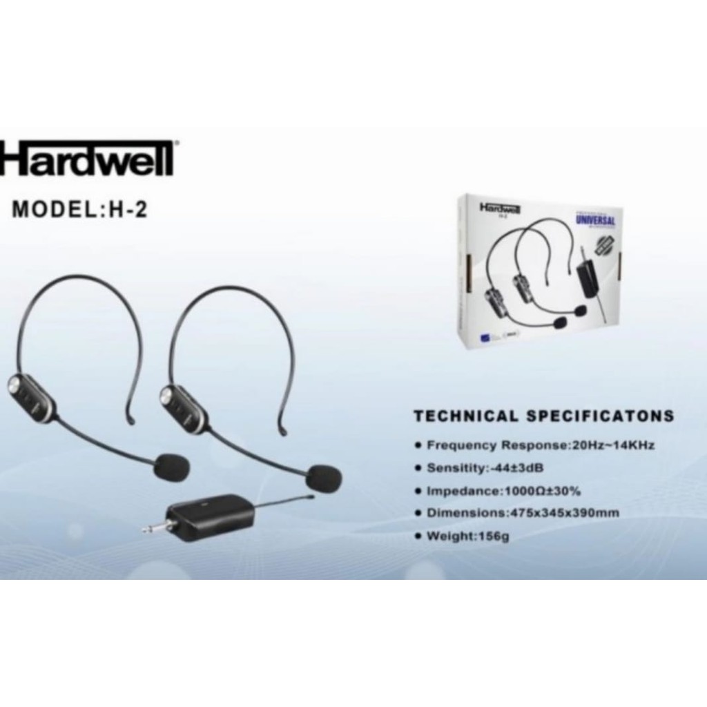 Mic wireless TERBAIK Headset Hardwell H2 bando Telinga Isi H 2 Mic utk Imam Podcast Senam ORIGINAL