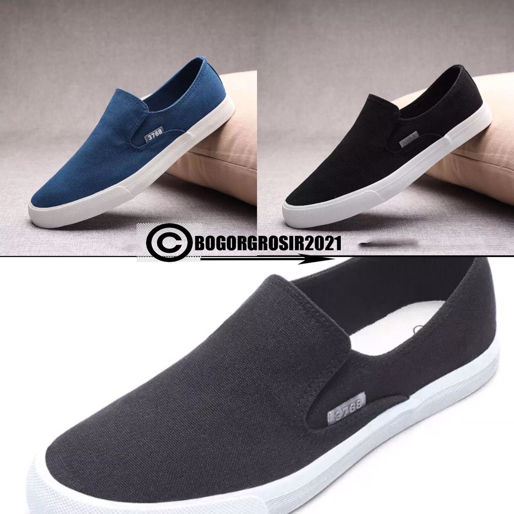 Sepatu casual slip on sale on