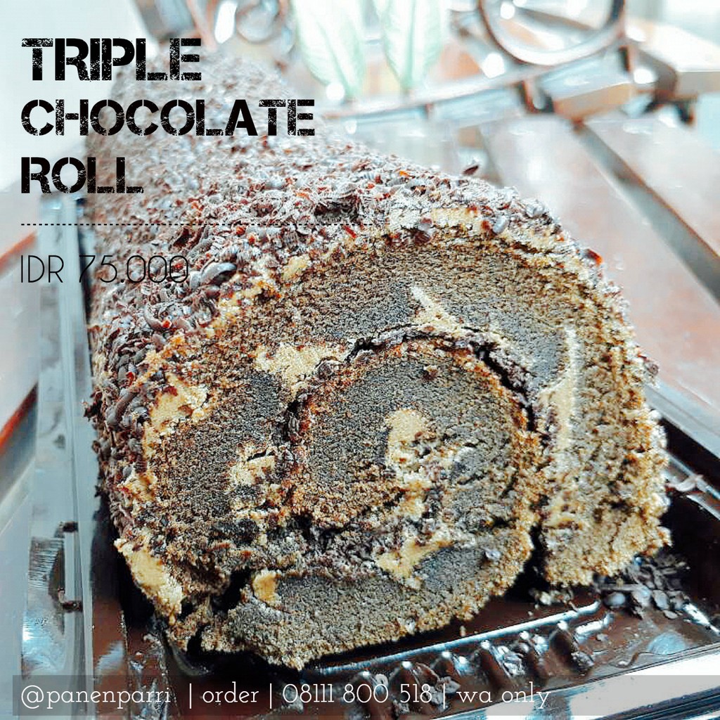 Triple Chocolate Roll / Bolu Gulung / Roll Cake