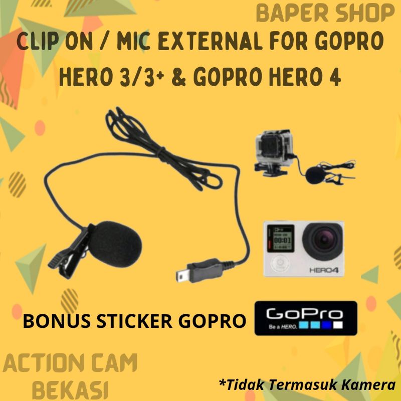 Jual Mic External USB Stereo Microphone For Gopro Hero 3 Dan Hero