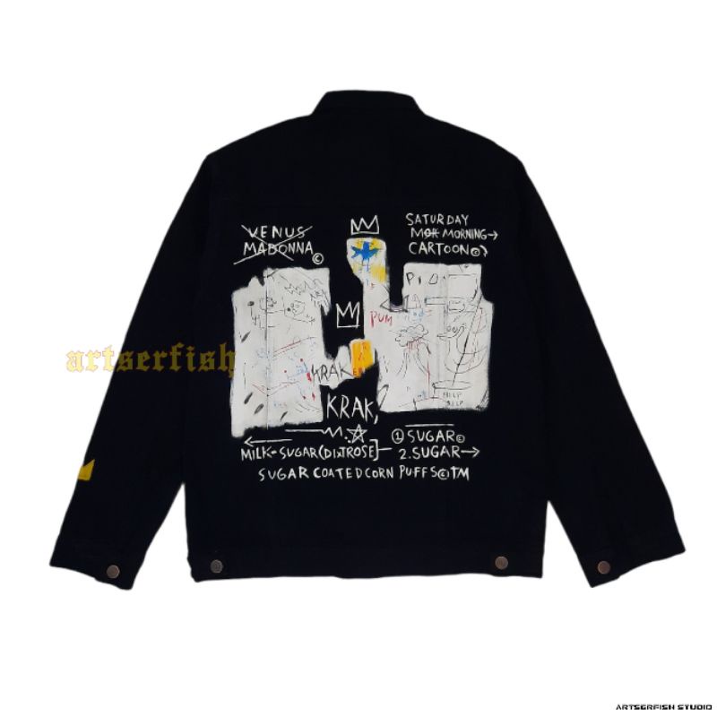 Jual jean michel basquiat JMB artwork custom denim jacket Shopee