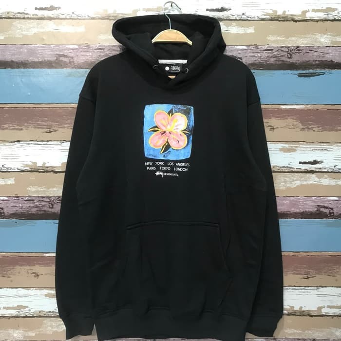 Stussy hibiscus cheap hoodie sweatshirt