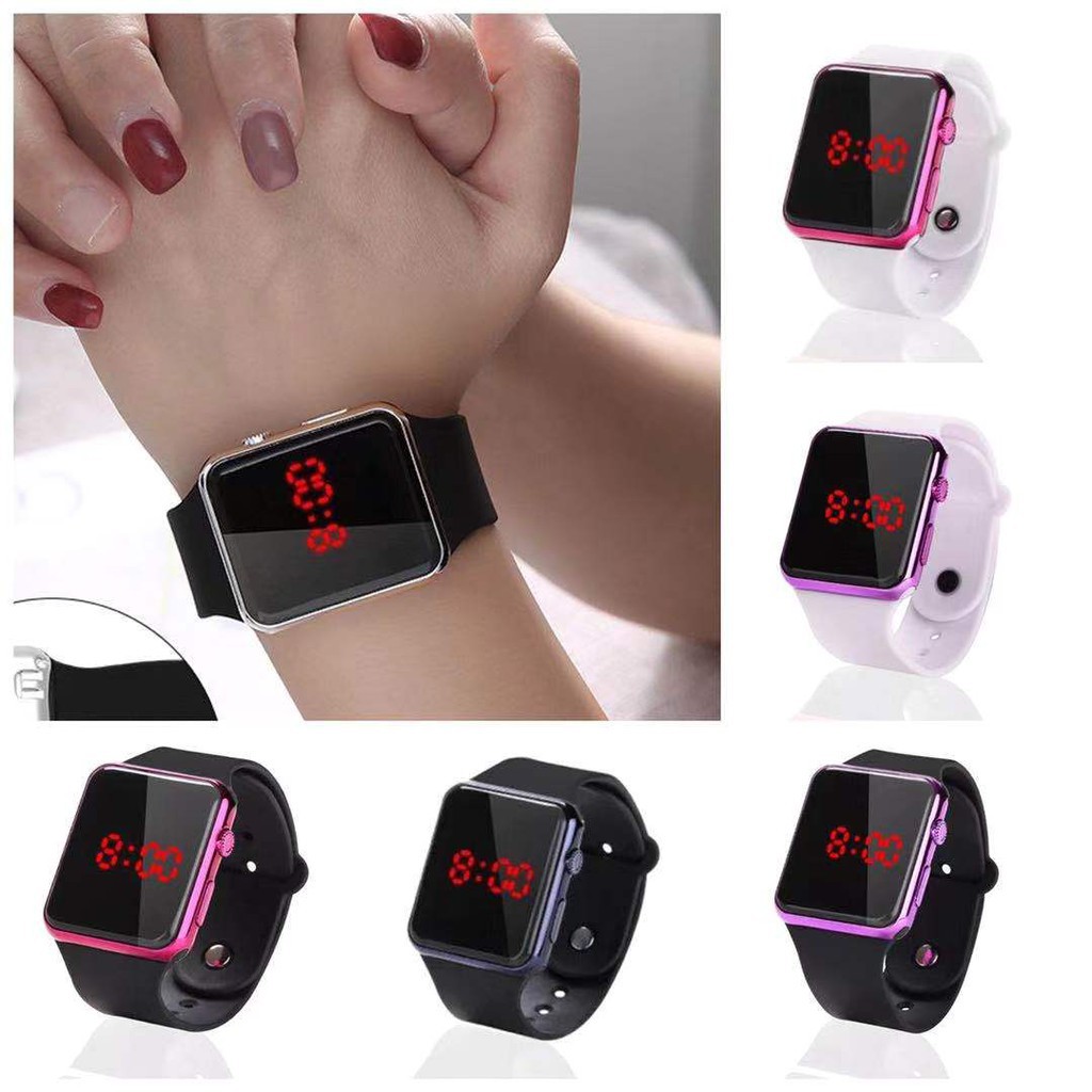 Jual COD JAM TANGAN WANITA PRIA DIGITAL RUBBER LED WATCH GROSIR