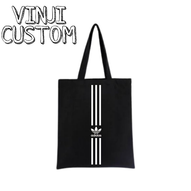 Jual Tote bag ADIDAS tote bag resleting DISTRO totebag hitam