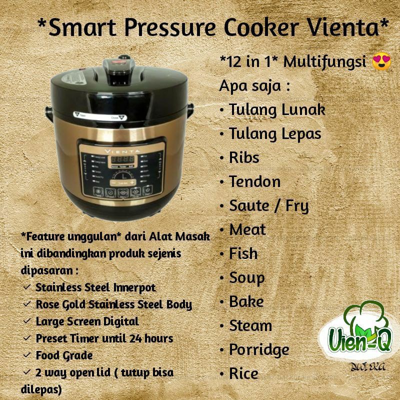 Jual smart pressure cooker vienta garansi resmi Shopee Indonesia