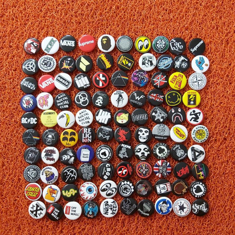 Punk Rock Button Pin Set Punk Music Set of 38 (LB1)