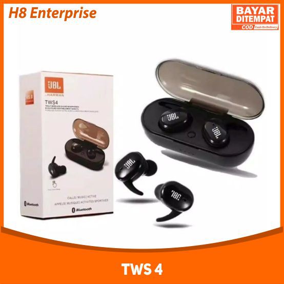 Jual Headset Bluetooth V5.0 JBL TWS 4 Wireless Earbuds Stereo