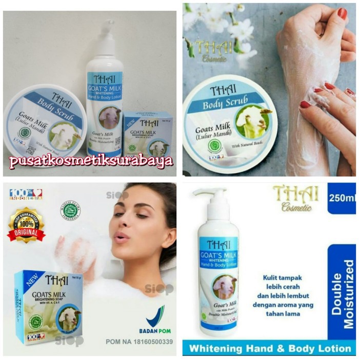 Jual PAKET THAI GOATS MILK 3 IN 1 BODY LOTION SCRUB DAN SABUN