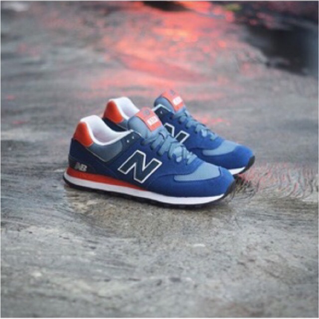 New balance clearance 574 navy orange