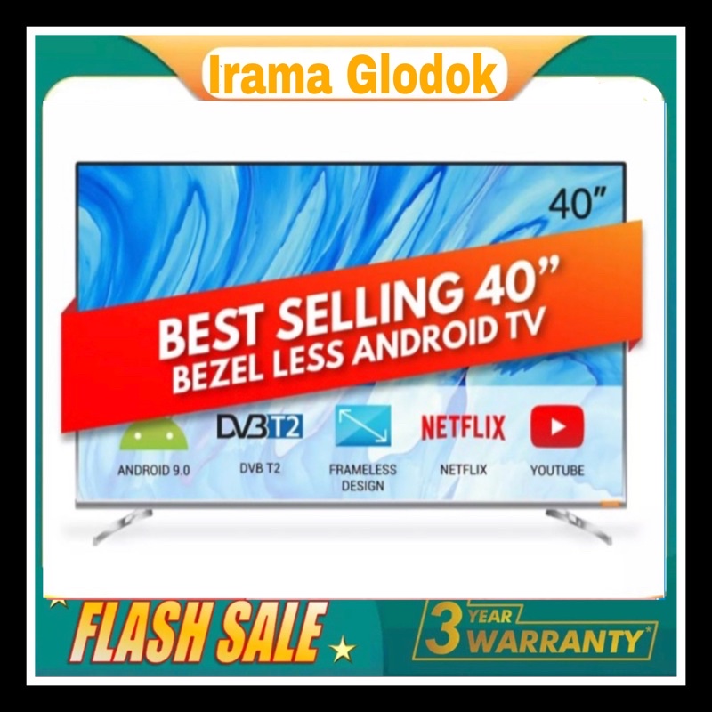 Jual COOCAA LED TV 40 Inch 40S6G ANDROID SMART TV 9.0 Certified