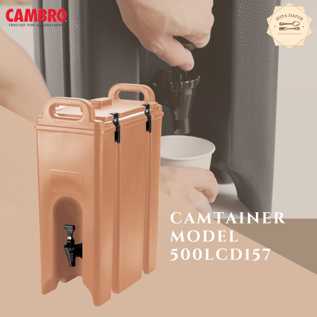 Camtainer Plastic Insulated Beverage Dispenser, Coffee Beige, 5 1/2 Gallon.