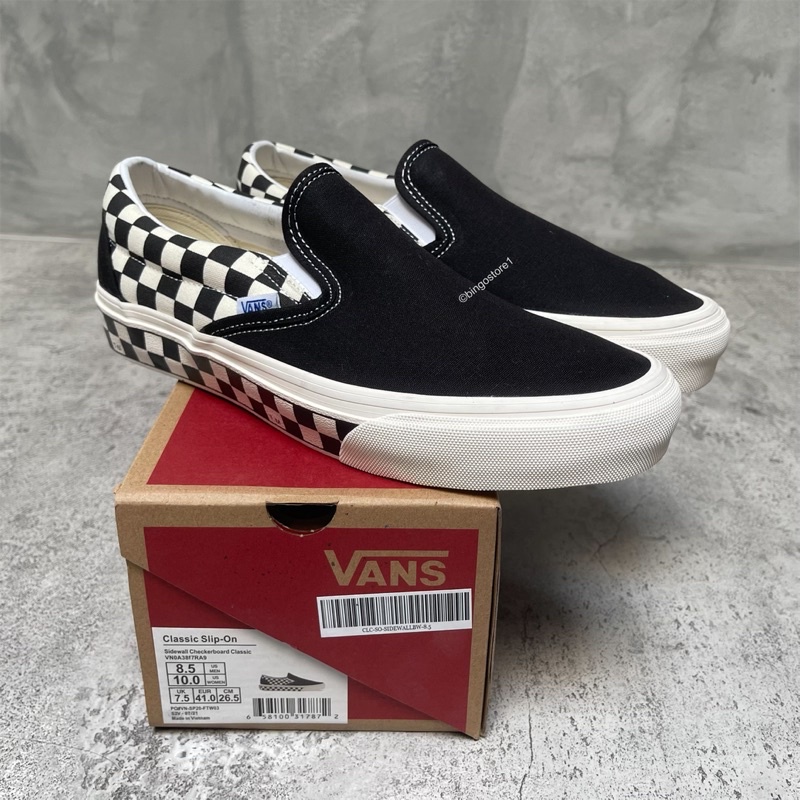 Vans checkerboard hotsell sidewall slip on