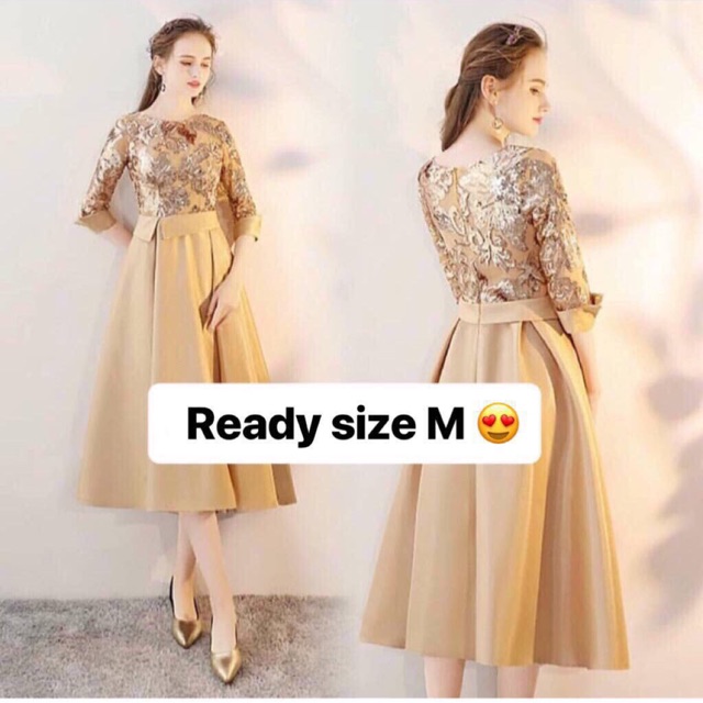 Jual dress gold best sale