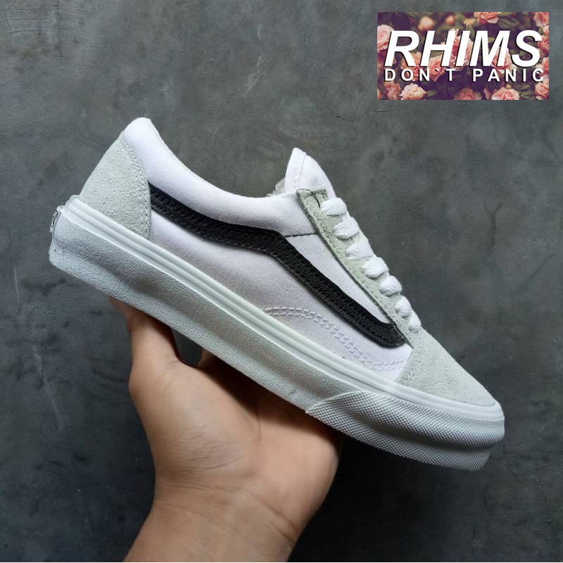 Vans white old skool sales black stripe