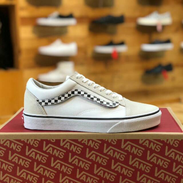 Jual Vans Old skool Sidestripe V True White Shopee Indonesia