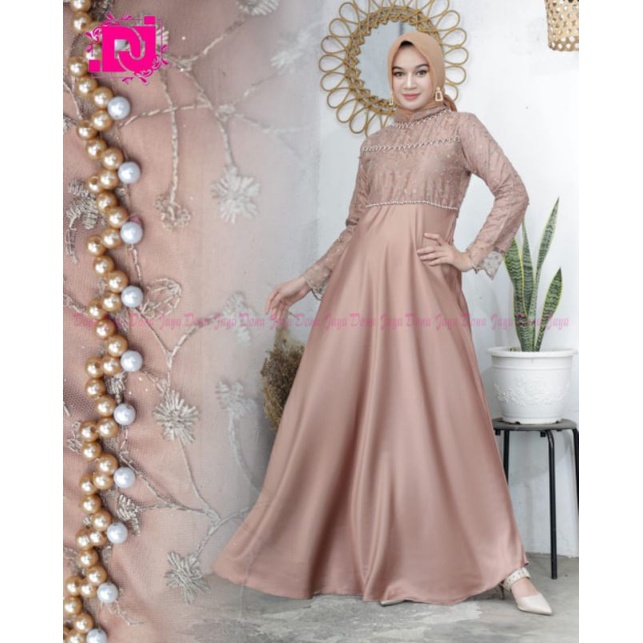 Dress brokat outlet kombinasi satin