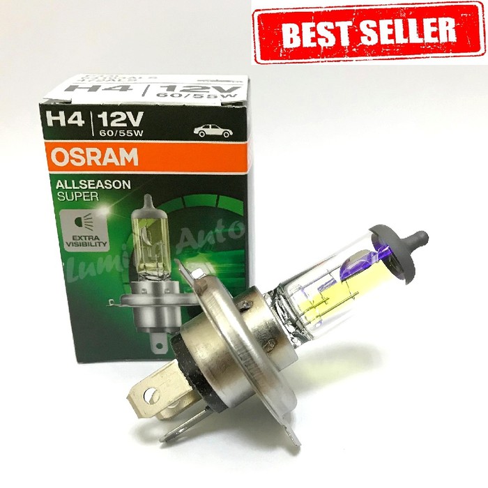 Osram H4 all-Season Lamp 12V 60/55W P43t 64193ALS +30% More Light All 