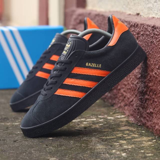 Adidas gazelle orange black sale