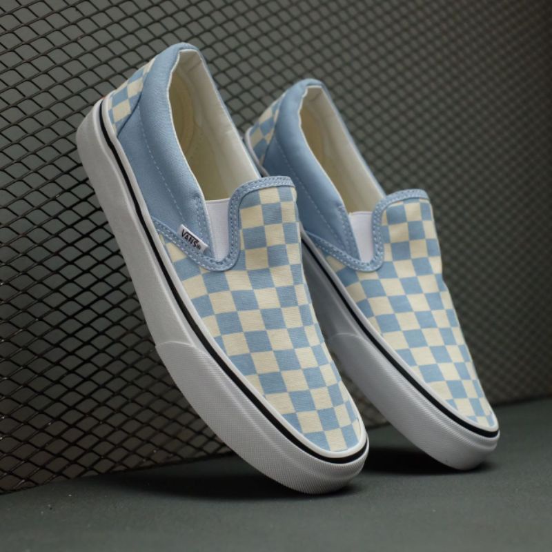 vans checkerboard baby blue