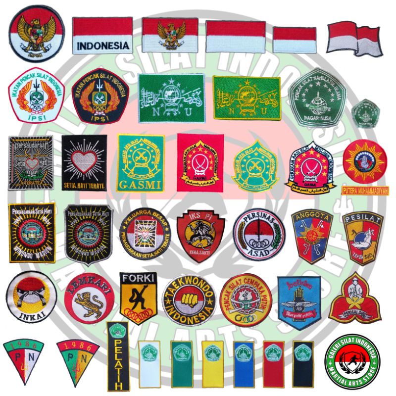 Jual Bet Logo Bordir Perguruan Beladiri Pencak Silat Indonesia Bendera  Garuda Ipsi Hitam Putih NU Nahdlatul Ulama Pagar Nusa Gasmi Tapak Suci PSHT  PSHW IKSPI Kera Sakti Asad INKAI LEMKARI FORKI TAEKWONDO