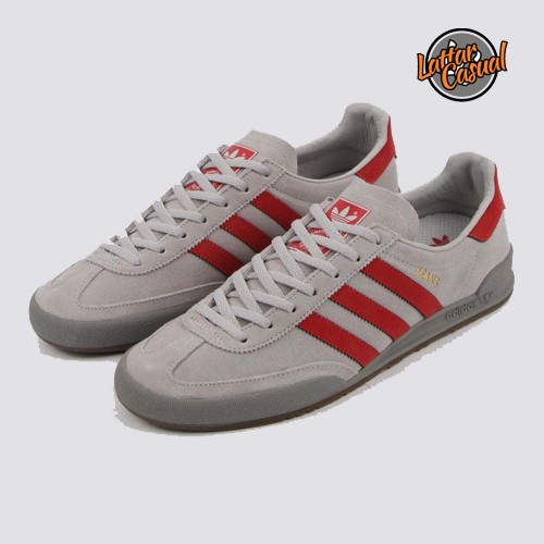 Adidas jeans sale red and grey