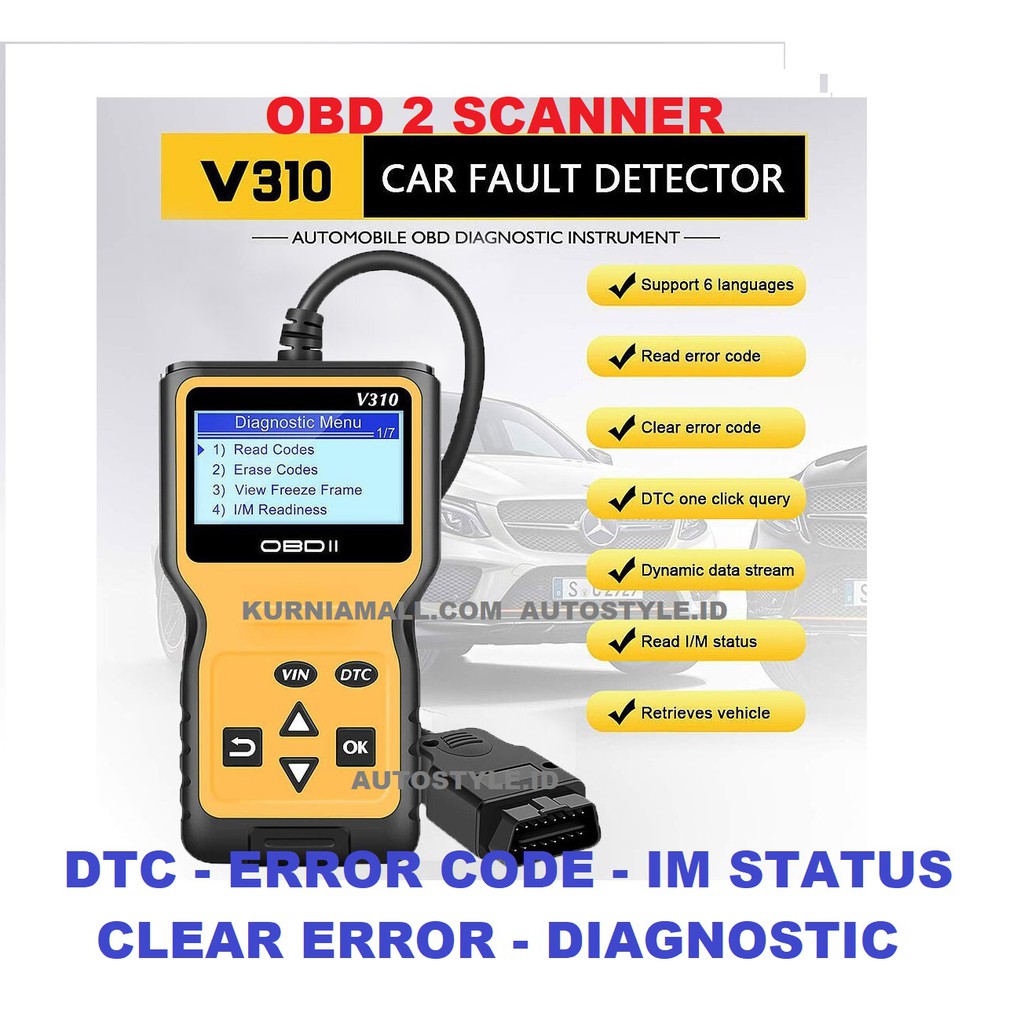 Jual OBD2 scanner car diagnostic scan V310 OBD 2 code reader scanner ecu  mobil