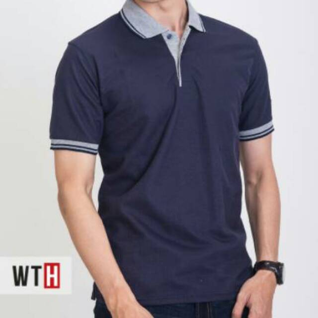 Polo shirt shop biru navy