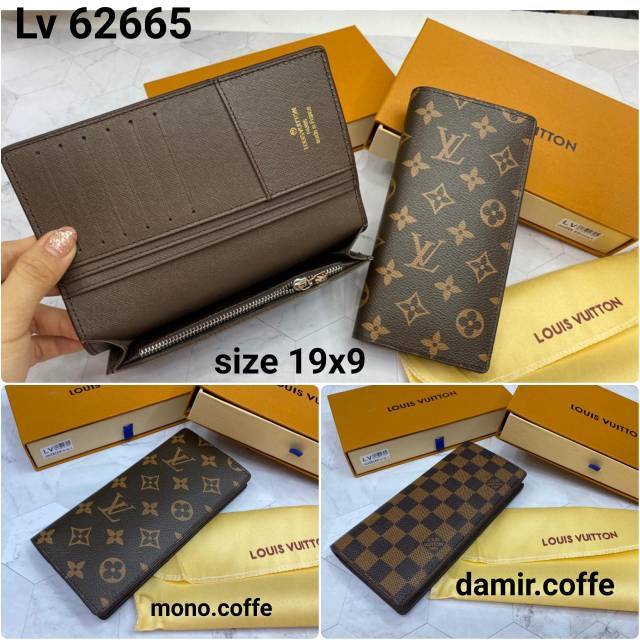Jual Dompet lipat branded/dompet wanita LV/ Long wallet import free box// Dompet  lv