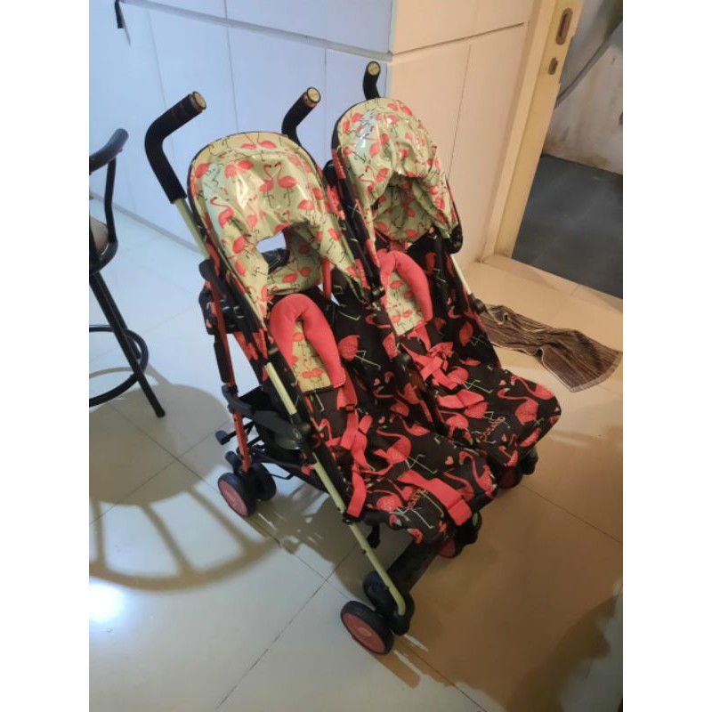 Cosatto double stroller sales flamingo