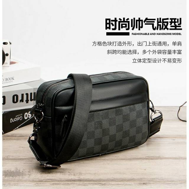 Jual Tas selempang pria Tas Pria Slempang Taspria Selempang Tascowok JS5UM8  T U8I0 TREND Cowok lv DAMIER