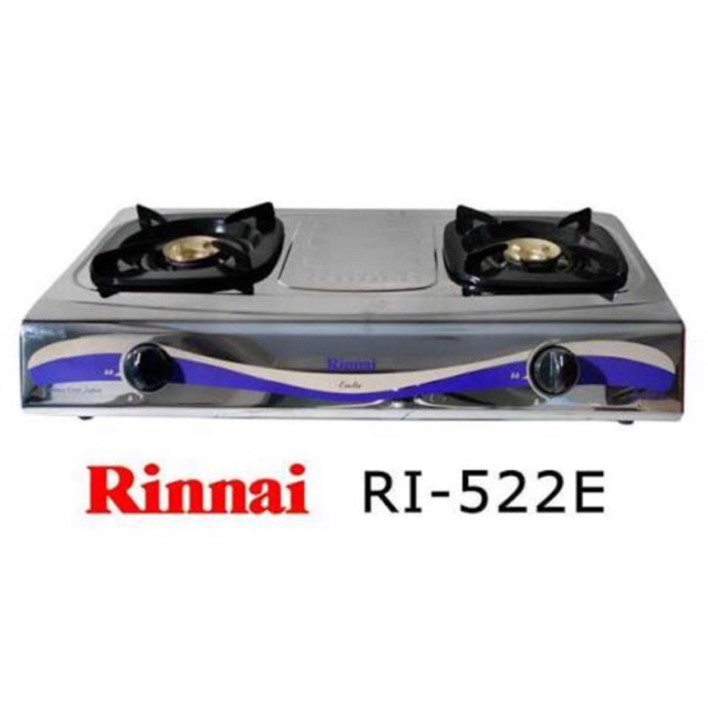 Jual RINNAI RI-522E KOMPOR GAS 2 TUNGKU STAINLESS STEEL / KOMPOR GAS RINNAI  RI 522 E | Shopee Indonesia