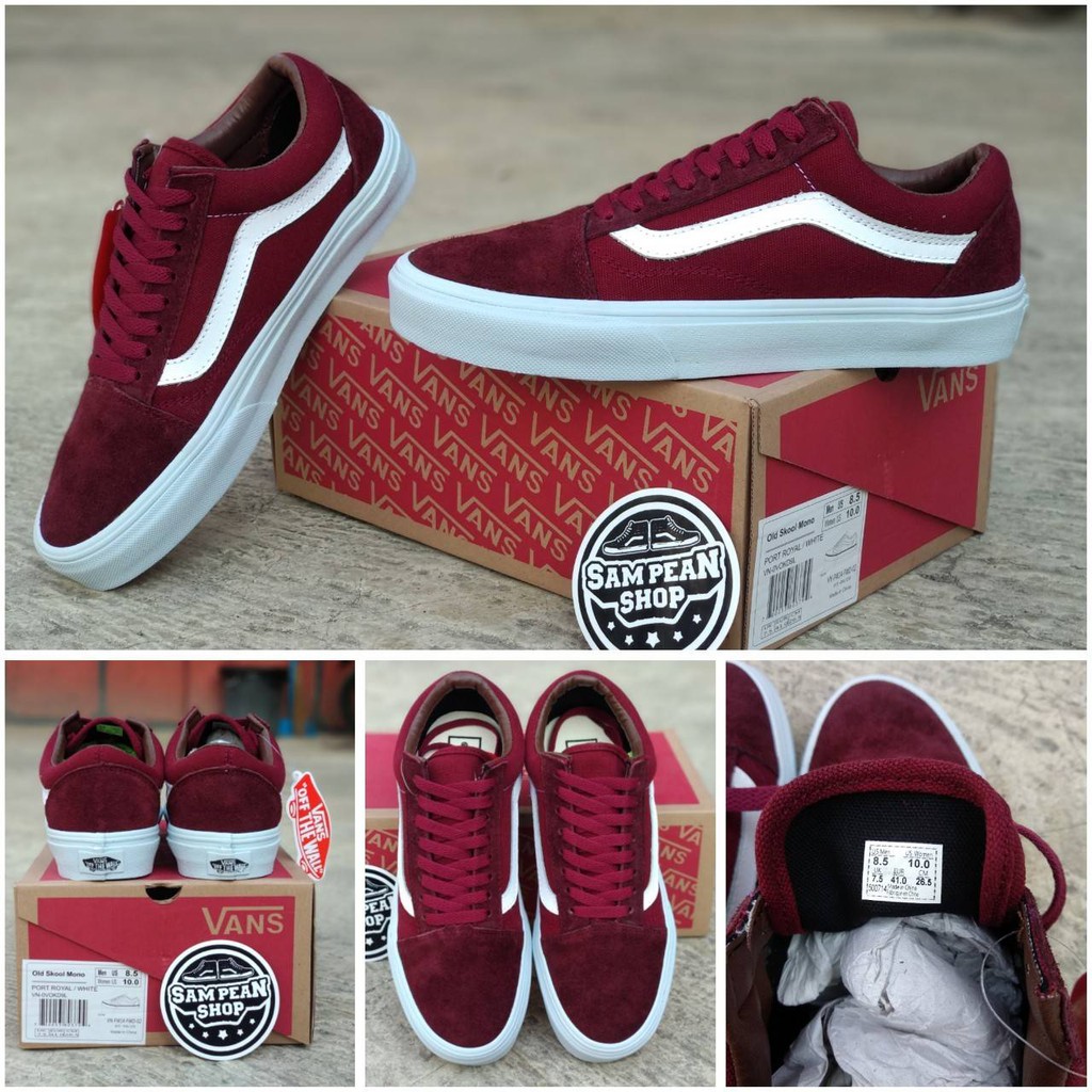 Vans old outlet skool merah maroon