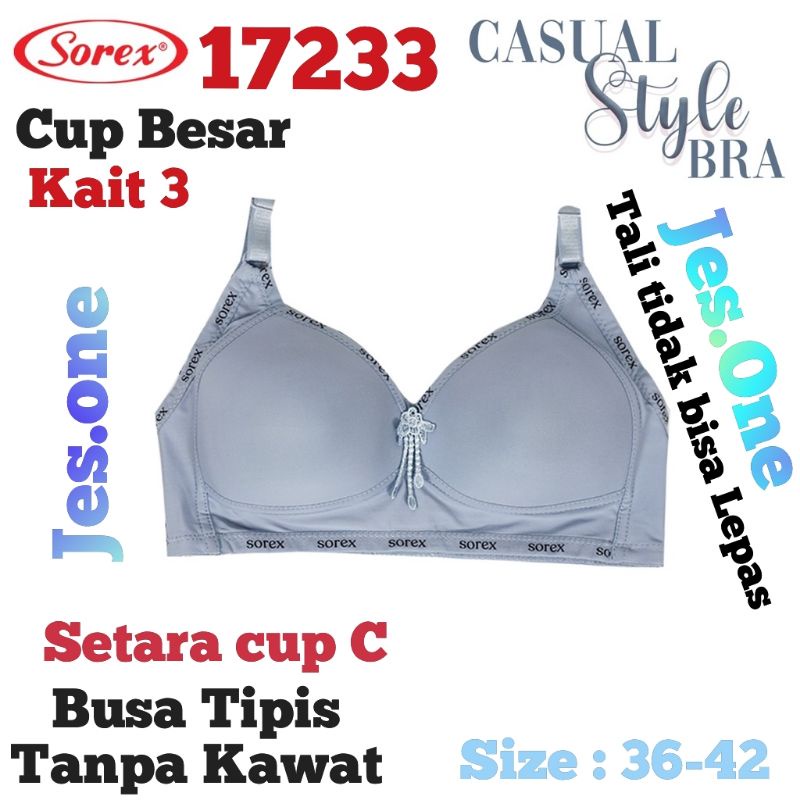 Bh cup besar bra tanpa kawat impor kait 3 cup B premium wanita