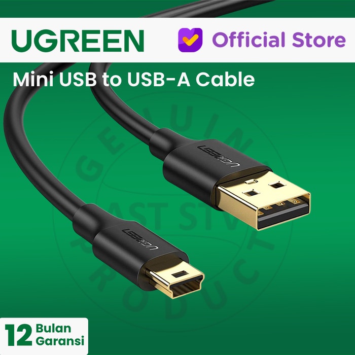 Ugreen 10385 1.5m USB 2.0 a Male to Mini 5 Pin Male Cable Gold Plated -  Technoholic