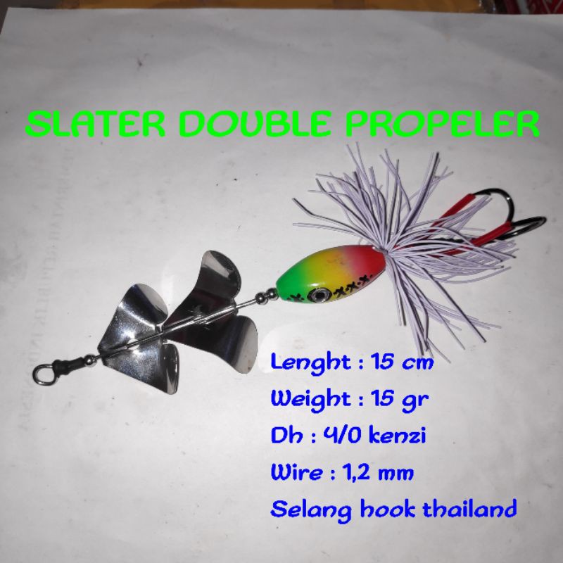 Slater Double Propeler Killer - Umpan Casting Ikan Gabus & Toman [Handmade]