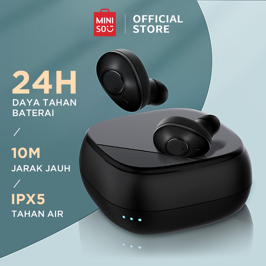 Miniso Bluetooth Headset HD TWS Headphone True Wireless Earphone Noise Cancelling Stereo Mini Earbuds In ear MiniSounds Screw Cap TWS Headset M1