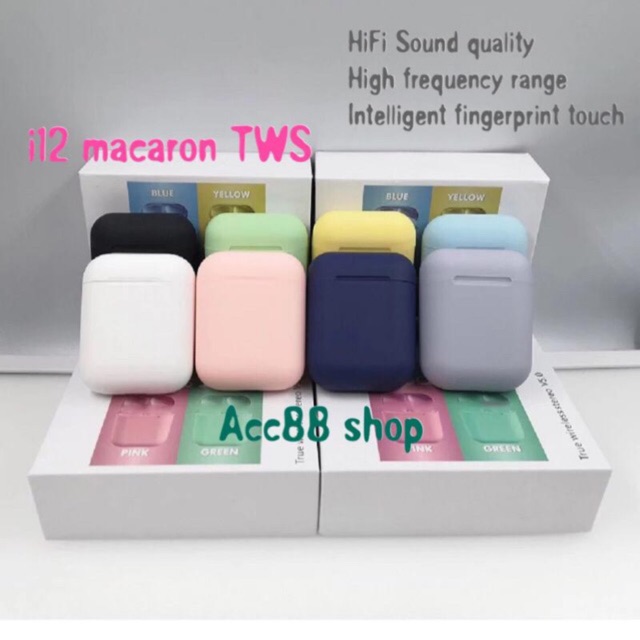 I12 macaron discount tws headset bluetooth