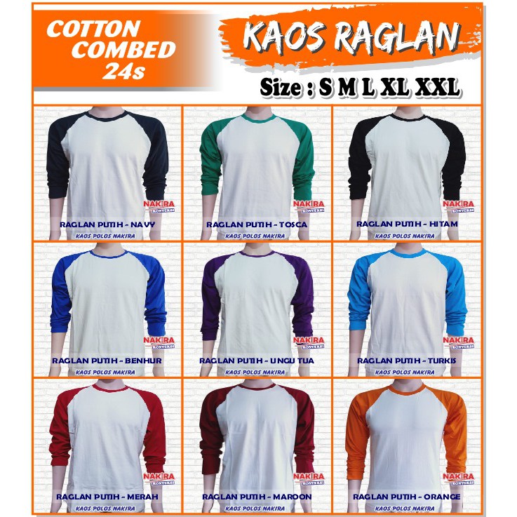 Kaos shop raglan polos